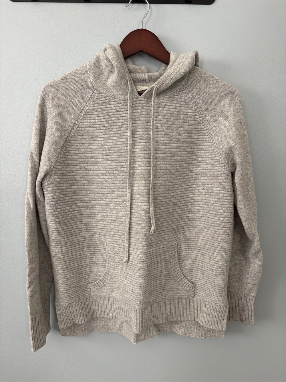 Athleta Cashmere Hooded Sweater in Light Heather Gray